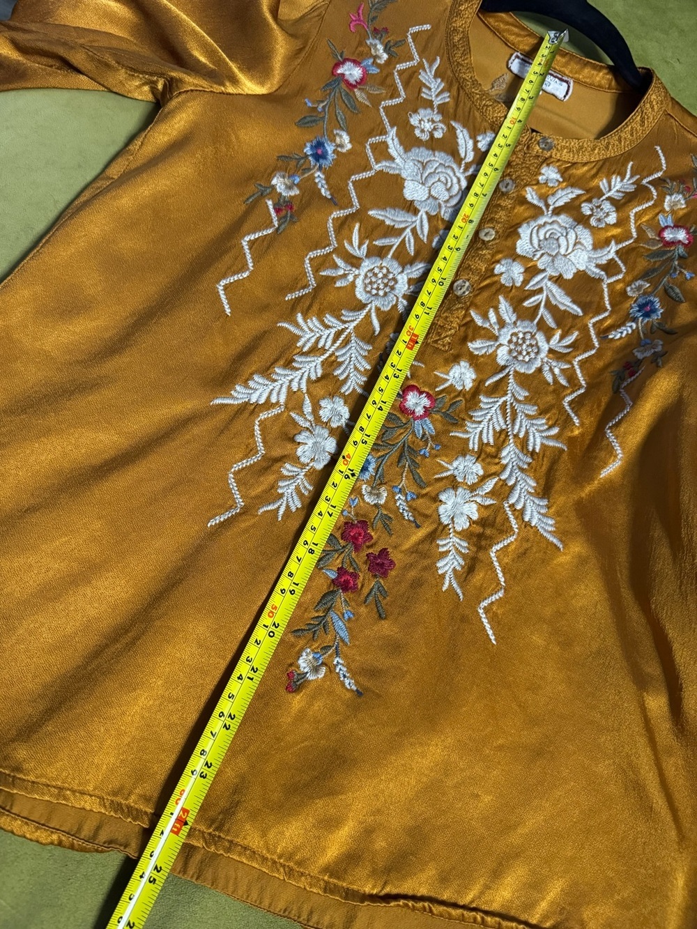 JOHNNY WAS Roma Victorian Prairie Blouse in Topaz Small EUC 171 - Picture 14 of 16